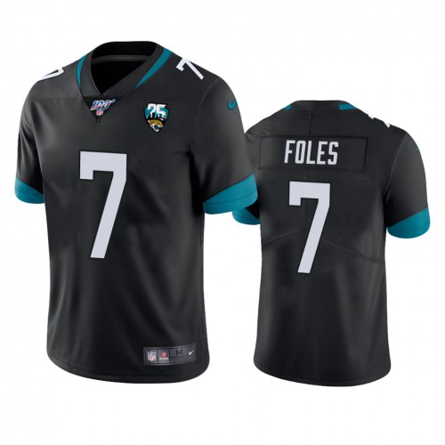 Jacksonville Jaguars #7 Nick Foles Black 25th Anniversary Vapor Limited Stitched 100th Season Jersey Men's