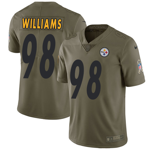 Pittsburgh Steelers #98 Vince Williams Olive Men's Stitched Limited 2017 Salute To Service Jersey Men's