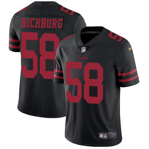 San Francisco 49ers #58 Weston Richburg Black Alternate Men's Stitched Vapor Untouchable Limited Jersey Men's