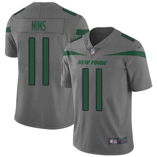 New York Jets #11 Denzel Mim Gray Men's Stitched Limited Inverted Legend Jersey Men's