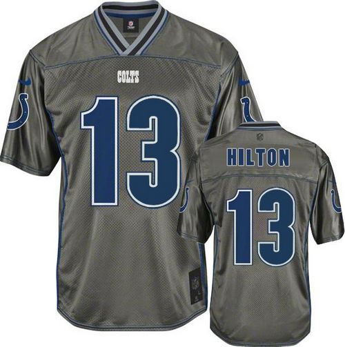 Colts #13 T.Y. Hilton Grey Men's Stitched Elite Vapor Jersey
