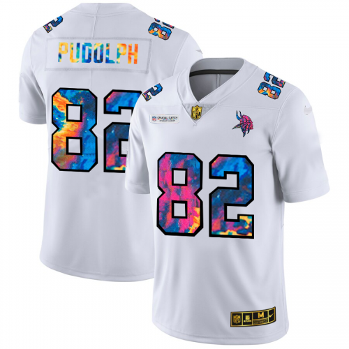 Minnesota Minnesota Vikings #82 Kyle Rudolph Men's White Multi-Color 2020 Crucial Catch Limited Jersey Men's
