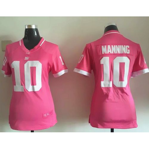 New York Giants #10 Eli Manning Pink Women's Stitched Elite Bubble Gum Jersey Womens