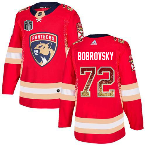Adidas Lightning #72 Sergei Bobrovsky Red 2023 Stanley Cup Final Patch Home Authentic Drift Fashion Stitched Youth Jersey
