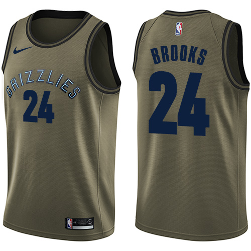 Memphis Grizzlies #24 Dillon Brooks Green Salute to Service Youth Swingman Jersey Youth