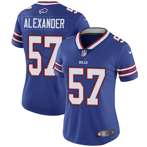 Buffalo Bills #57 Lorenzo Alexander Royal Blue Team Color Women's Stitched Vapor Untouchable Limited Jersey Womens