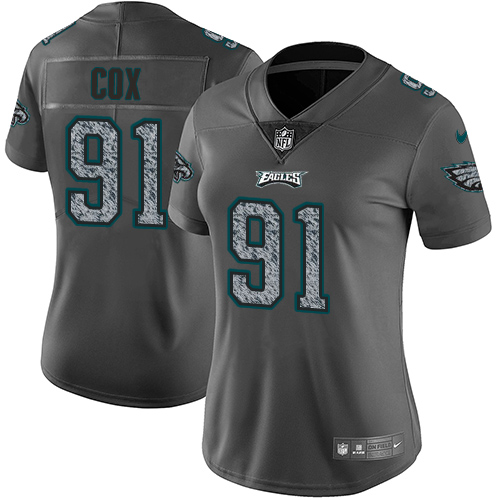 Philadelphia Eagles #91 Fletcher Cox Gray Static Women's Stitched Vapor Untouchable Limited Jersey Womens
