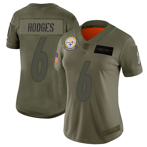 Pittsburgh Steelers #6 Devlin Hodges Camo Women's Stitched Limited 2019 Salute to Service Jersey Womens