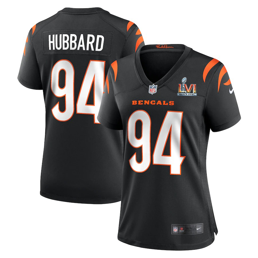 Cincinnati Bengals #94 Sam Hubbard White Super Bowl LVI Patch Women's Game Jersey
