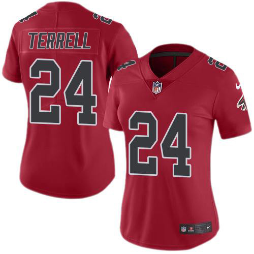 Atlanta Falcons #24 A.J. Terrell Red Women's Stitched Limited Rush Jersey Womens