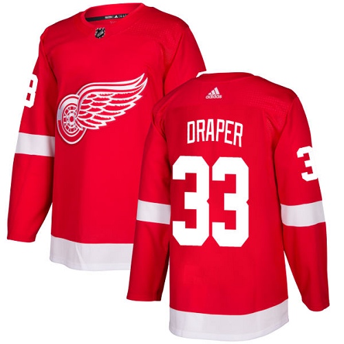 Adidas Detroit Red Wings #33 Kris Draper Red Home Authentic Stitched Jersey Men's