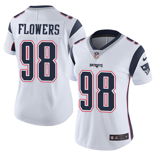 New England Patriots #98 Trey Flowers White Women's Stitched Vapor Untouchable Limited Jersey Womens