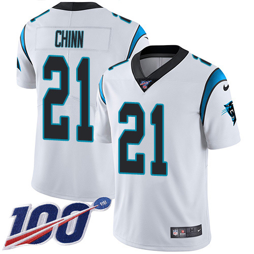 Panthers #21 Jeremy Chinn White Youth Stitched 100th Season Vapor Untouchable Limited Jersey