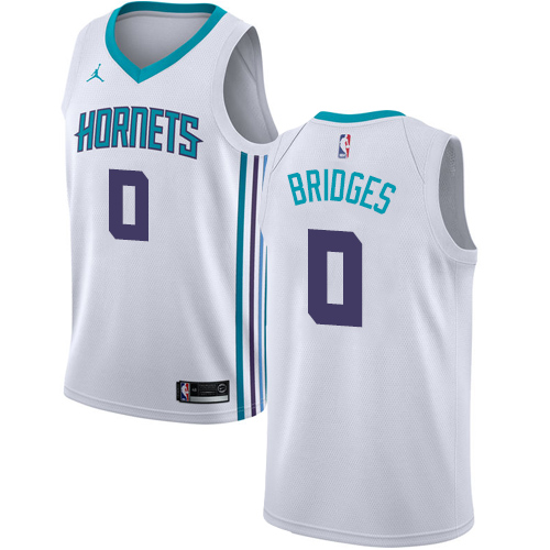 Charlotte Hornets #0 Miles Bridges White Jordan Swingman Association Edition Jersey Mens