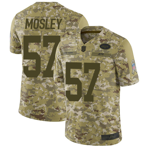 Jets #57 C.J. Mosley Camo Youth Stitched Limited 2018 Salute To Service Jersey
