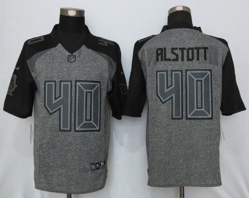 Buccaneers #40 Mike Alstott Gray Men's Stitched Limited Gridiron Gray Jersey