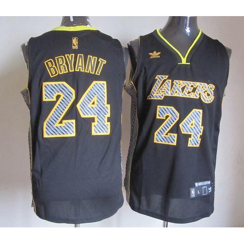 Los Angeles Lakers #24 Kobe Bryant Black Electricity Fashion Stitched Jersey Mens
