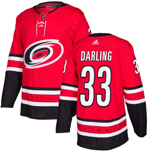 Adidas Carolina Hurricanes #33 Scott Darling Red Home Authentic Stitched Jersey Men's