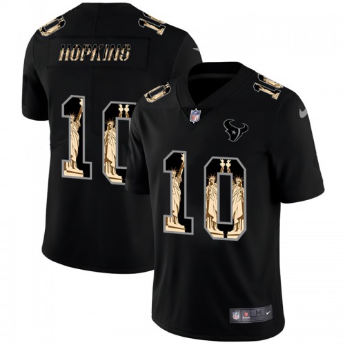 Houston Houston Texans #10 DeAndre Hopkins Carbon Black Vapor Statue Of Liberty Limited Jersey Men's