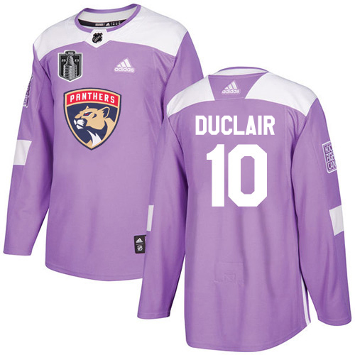 Adidas Panthers #10 Anthony Duclair Purple 2023 Stanley Cup Final Patch Authentic Fights Cancer Stitched Jersey