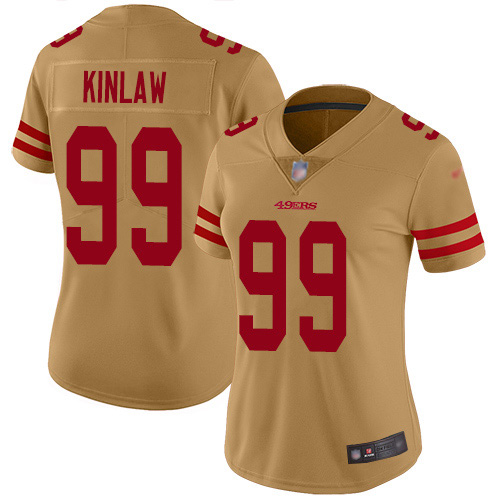 San Francisco 49ers #99 Javon Kinlaw Gold Women's Stitched Limited Inverted Legend Jersey Womens
