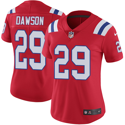 New England Patriots #29 Duke Dawson Red Alternate Women's Stitched Vapor Untouchable Limited Jersey Womens