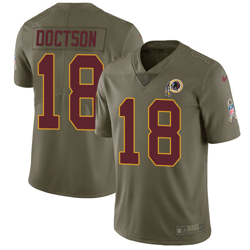 Washington Commanders #18 Josh Doctson Olive Men's Stitched Limited 2017 Salute to Service Jersey Men's