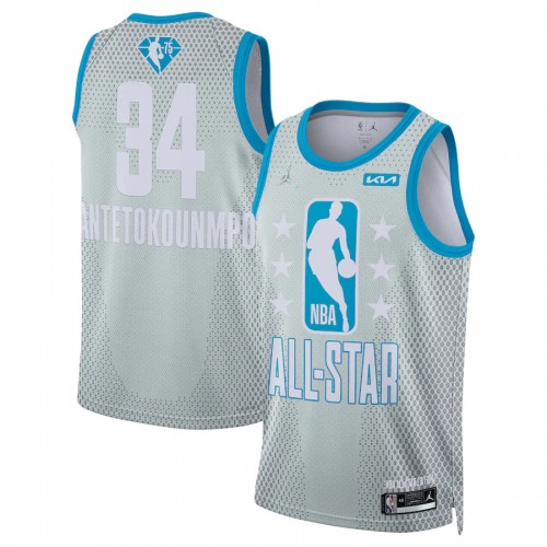 Milwaukee Bucks #34 Giannis Antetokounmpo Jordan Brand 2022 All-Star Game Swingman Jersey - Gray Mens