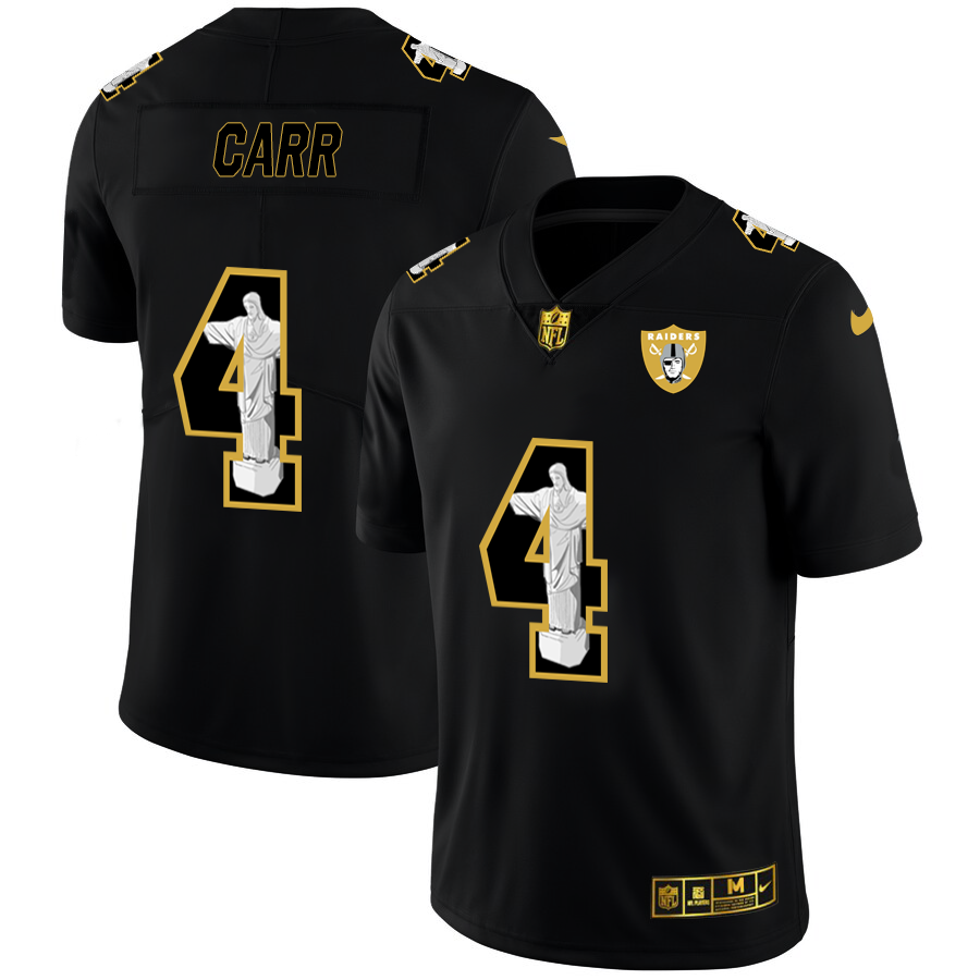 Las Vegas Raiders #4 Derek Carr Carbon Black Vapor Cristo Redentor Limited Jersey