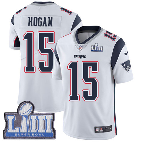 New England Patriots #15 Chris Hogan White Super Bowl LIII Bound Youth Stitched Vapor Untouchable Limited Jersey Youth