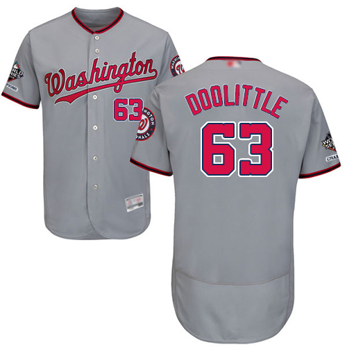 Washington Nationals #63 Sean Doolittle Grey Flexbase Authentic Collection 2019 World Series Champions Stitched Jersey Men's