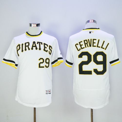 Pittsburgh Pirates #29 Francisco Cervelli White Flexbase Authentic Collection Cooperstown Stitched Jersey Men's