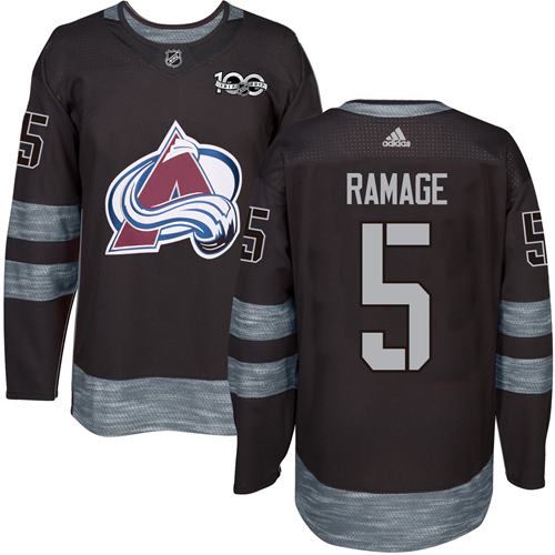 Adidas Colorado Avalanche #5 Rob Ramage Black 1917-2017 100th Anniversary Stitched Jersey Men's