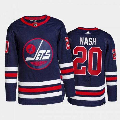 Adidas Winnipeg Jets #20 Riley Nash Men's 2021-22 Alternate Authentic Jersey - Navy Men's