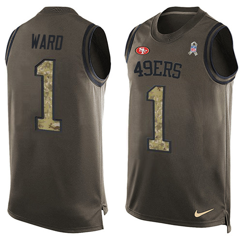 49ers #1 Jimmie Ward Green Men's Stitched Limited Salute To Service Tank Top Jersey