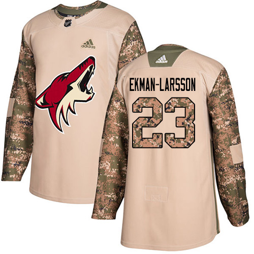 Adidas Arizona Coyotes #23 Oliver Ekman-Larsson Camo Authentic 2017 Veterans Day Stitched Youth Jersey Youth