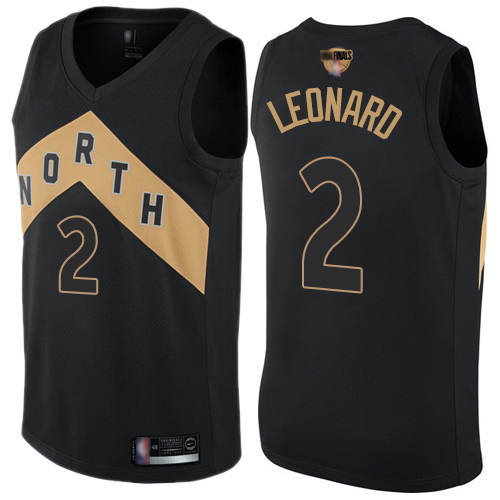 Toronto Raptors #2 Kawhi Leonard Black 2019 Finals Bound Womens Swingman City Edition Jersey Womens