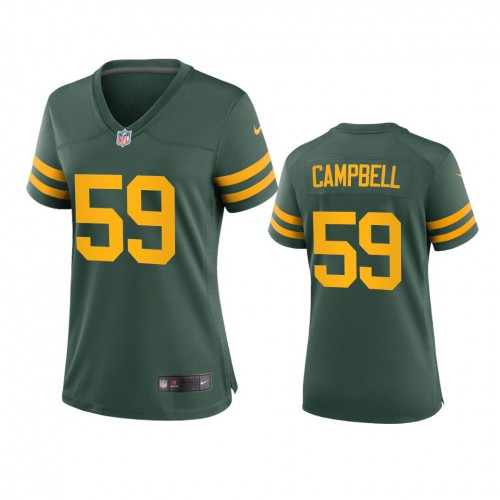 Green Bay Green Bay Packers #59 De'Vondre Campbell Women's Alternate Game Player Jersey - Green Womens