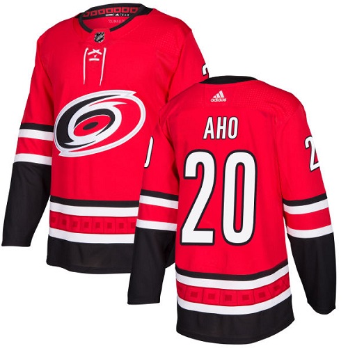 Adidas Carolina Hurricanes #20 Sebastian Aho Red Home Authentic Stitched Jersey Men's