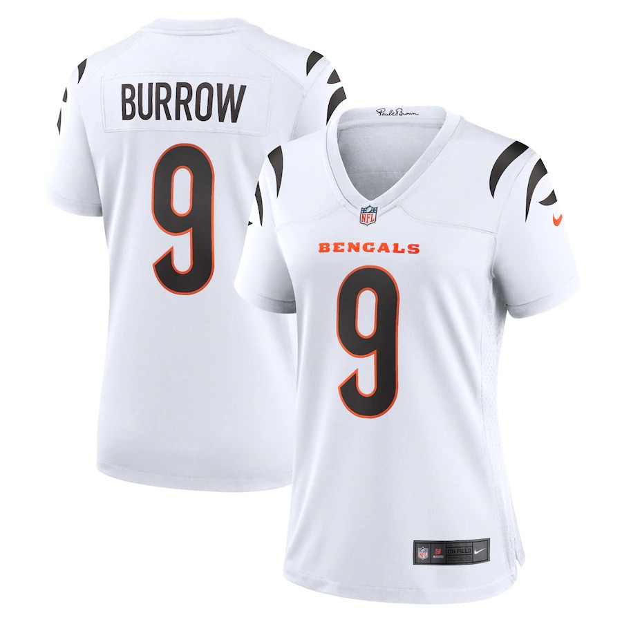Cincinnati Bengals #9 Joe Burrow White Women's Game Jersey
