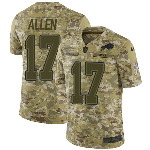 Bills #17 Josh Allen Camo Youth Stitched Limited 2018 Salute To Service Jersey