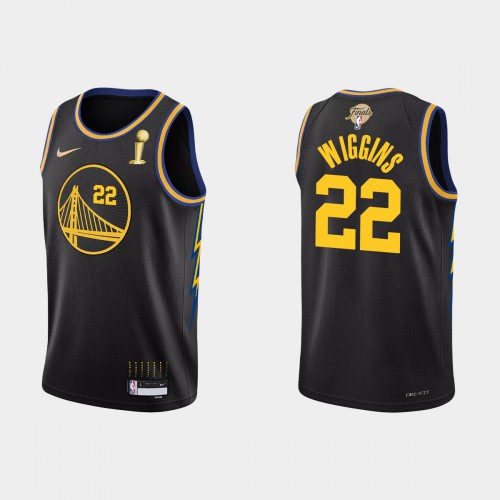 Golden State Golden State Warriors #22 Andrew Wiggins Mens Black 2021-22 Finals Champions Swingman Jersey Mens