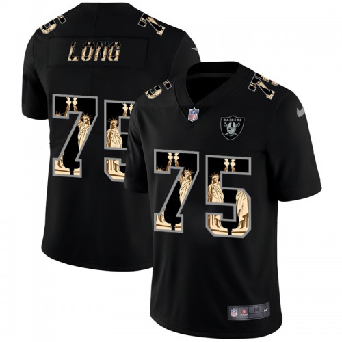 Las Vegas Las Vegas Raiders #75 Howie Long Carbon Black Vapor Statue Of Liberty Limited Jersey Men's