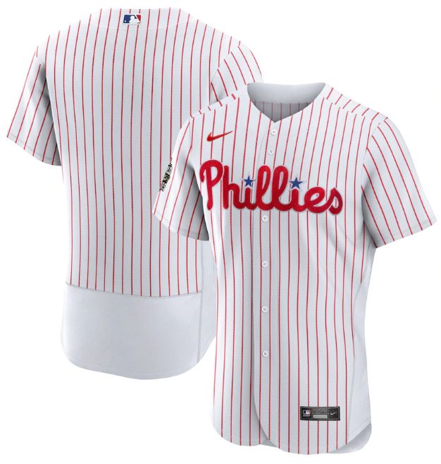 Philadelphia Phillies Blank White 2022 World Series Flex Base Stitched Men's Jersey