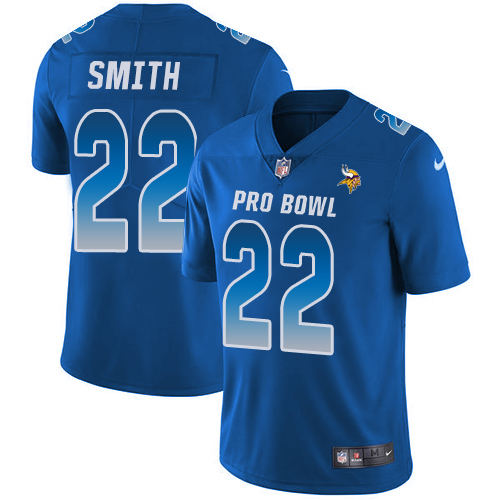 Vikings #22 Harrison Smith Royal Youth Stitched Limited NFC 2018 Pro Bowl Jersey