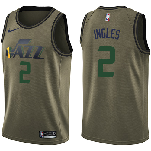Utah Jazz #2 Joe Ingles Green Salute to Service Youth Swingman Jersey Youth