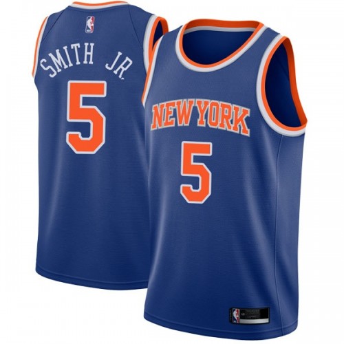 New York Knicks #5 Dennis Smith Jr Blue Womens Swingman Icon Edition Jersey Womens