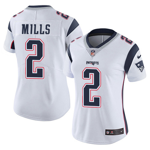 Patriots #2 Jalen Mills White Women's Stitched Vapor Untouchable Limited Jersey