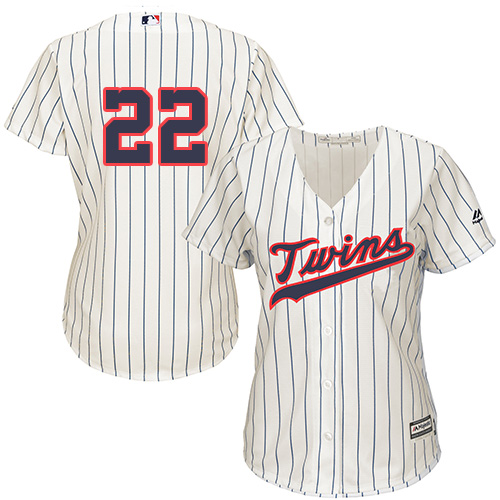 Minnesota Twins #22 Miguel Sano Cream Strip Alternate Women's Stitched Jersey Womens