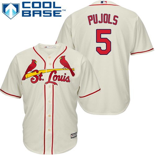 St.Louis Cardinals #5 Albert Pujols Cream Cool Base Stitched Youth Jersey Youth